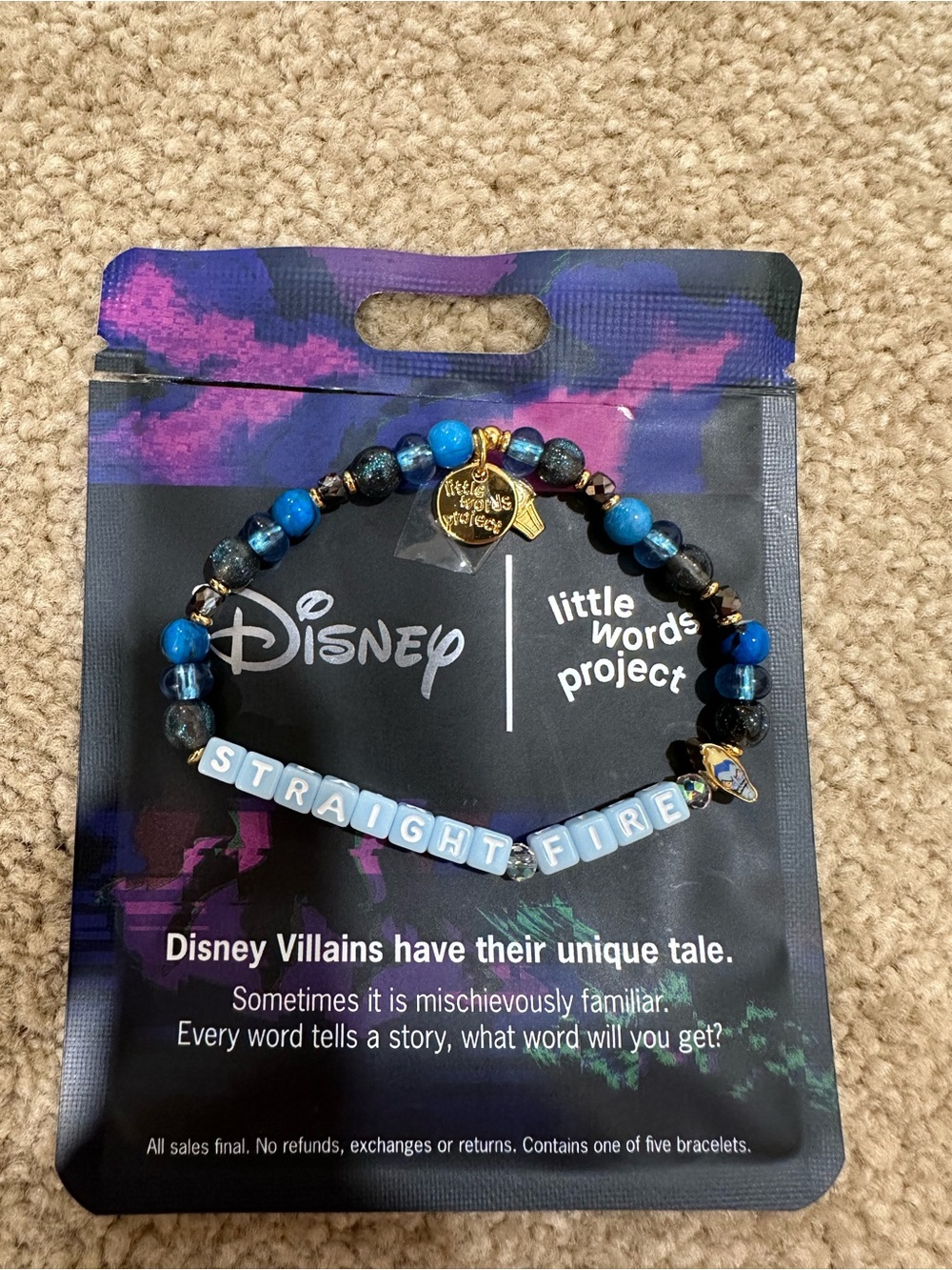 Little Words Project x Disney Villains Hades 'Straight Fire' Beaded Bracelet